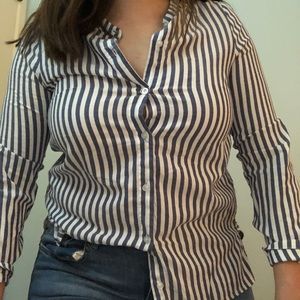 H&M Striped long sleeve button up